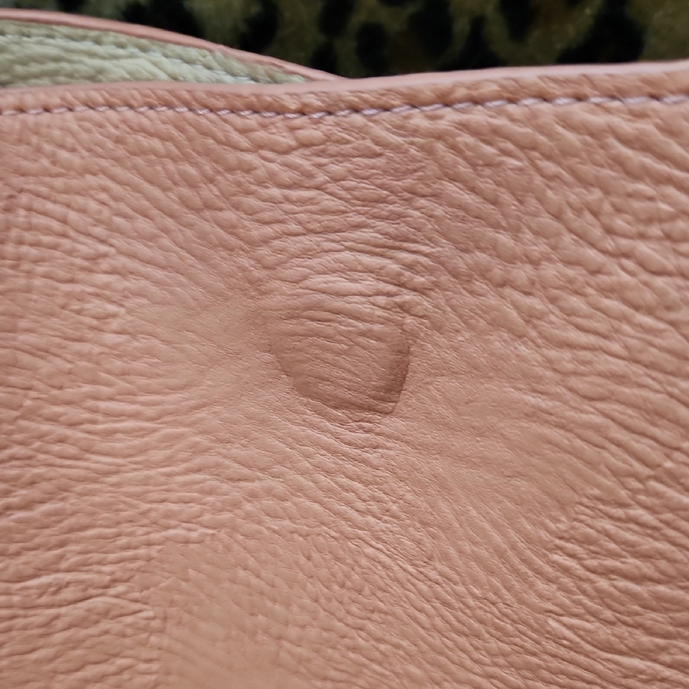 Peach Color Vegan Leather Tote Bag with Structured Design - Picture 5 of 6